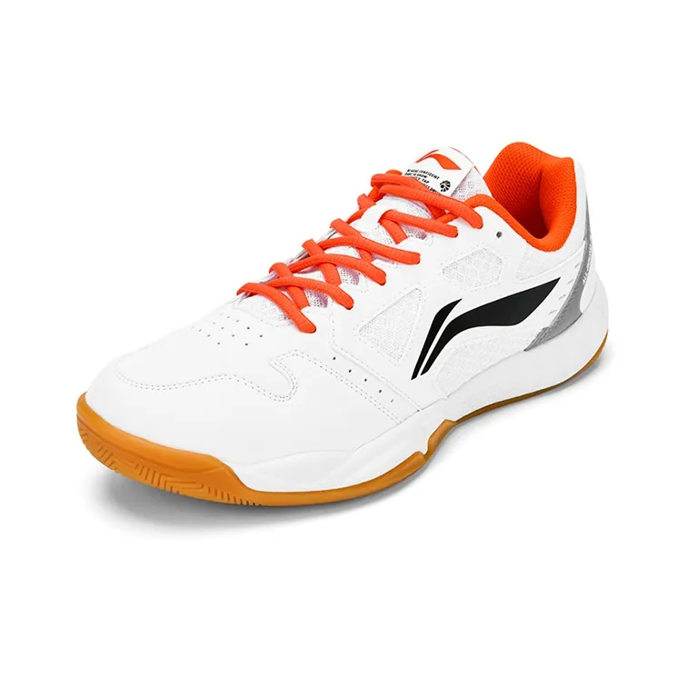 LiNing Feather Abrasion Resistant Low Top Badminton Shoes Unisex White Black-1