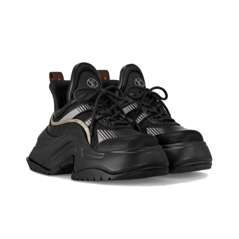 LOUIS VUITTON Slip Resistant Low Top Chunky Sneakers Women's Black-3