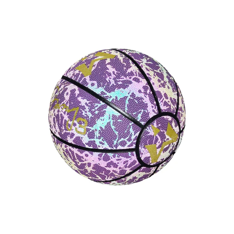 MARBURY PU Basketball Purple Gold Trendy Size 7 Reflective Training Competition Unisex-3