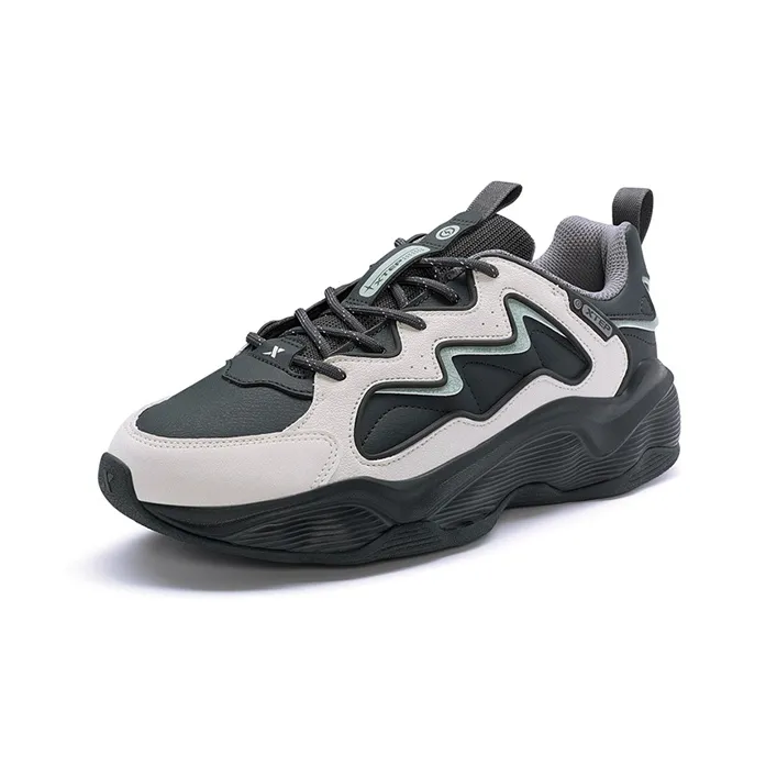 XTEP Lightning 3.0 Running Shoes Men Low Top Coal Black/Tea White/Cardamom Green-1