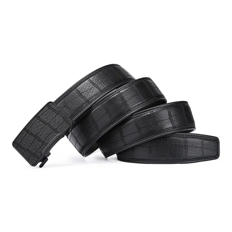 FAIRWHALE Business Casual Luxe Automatic Buckle Deerskin Leather Belts Men's Width 3.5CM-2