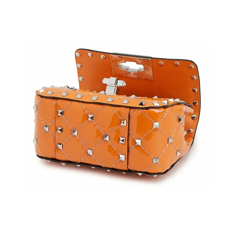Valentino Leather Crossbody Bag Shoulder Bag Women's Orange-5