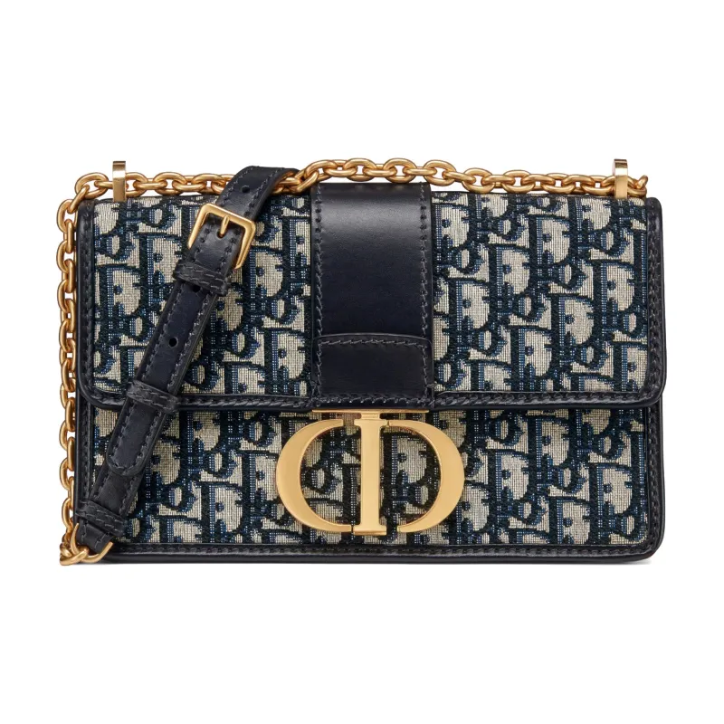 DIOR 30 Montaigne Chain Bag Blue DIOR Oblique Jacquard-0