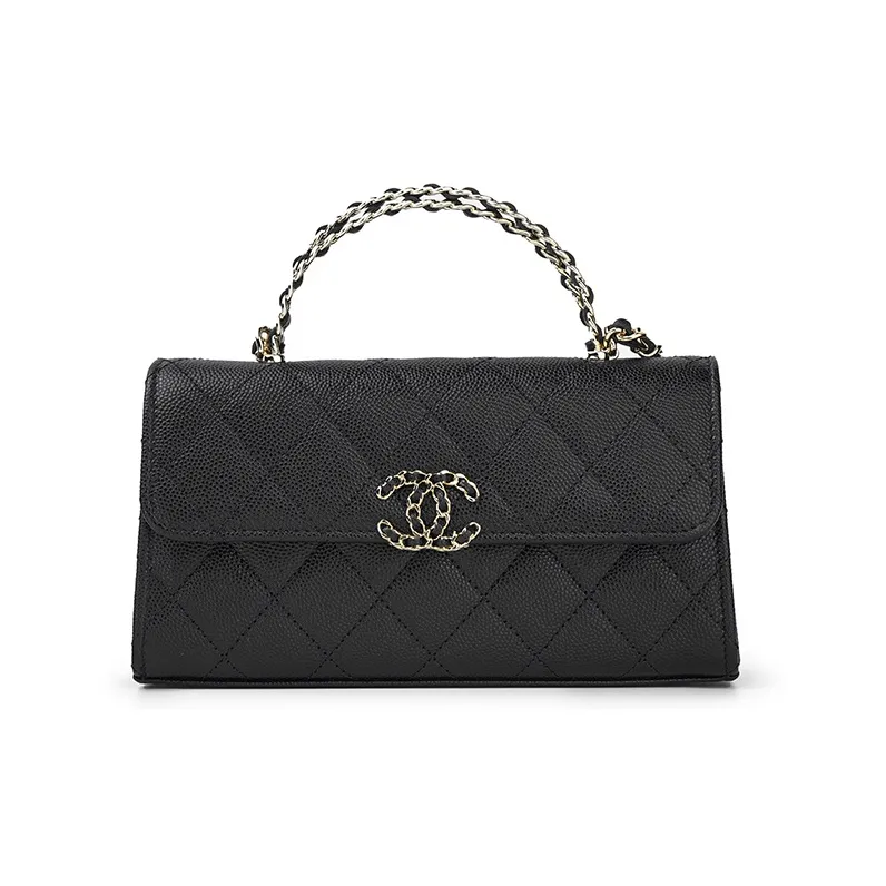 CHANEL Grain Embossed Cow Leather Flap Bag, Shoulder Bag, Crossbody Bag, Handbag Tubas Women's Black-0