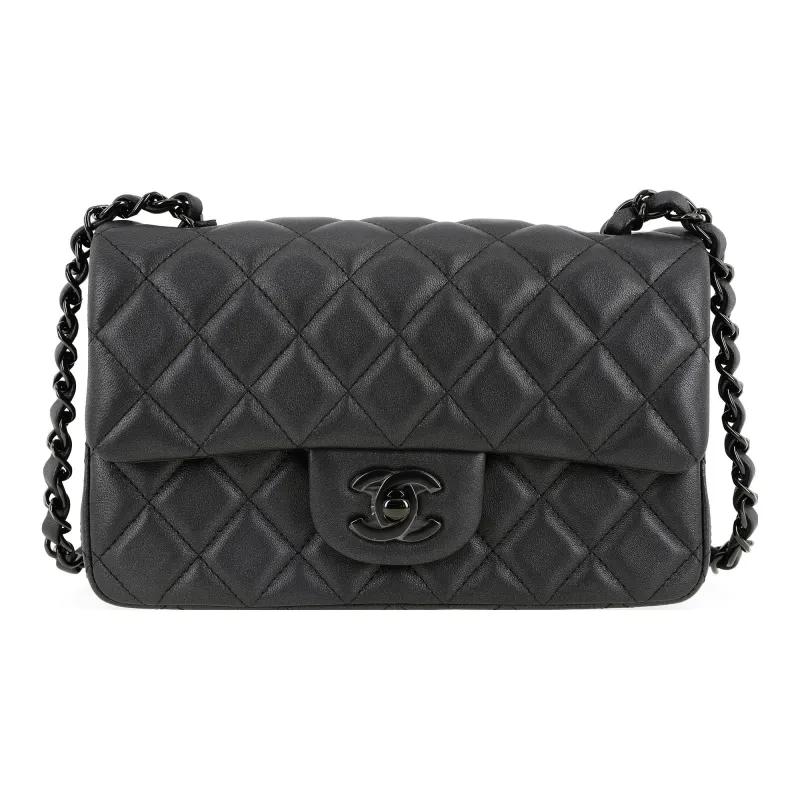 CHANEL Classic Flap CF Sheepskin Flap Bag, Shoulder Bag, Crossbody Bag Mini Women's Black-0