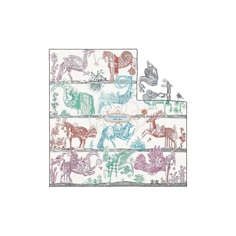 HERMES Della Cavalleria Silk Scarves Women's Multicolor-1