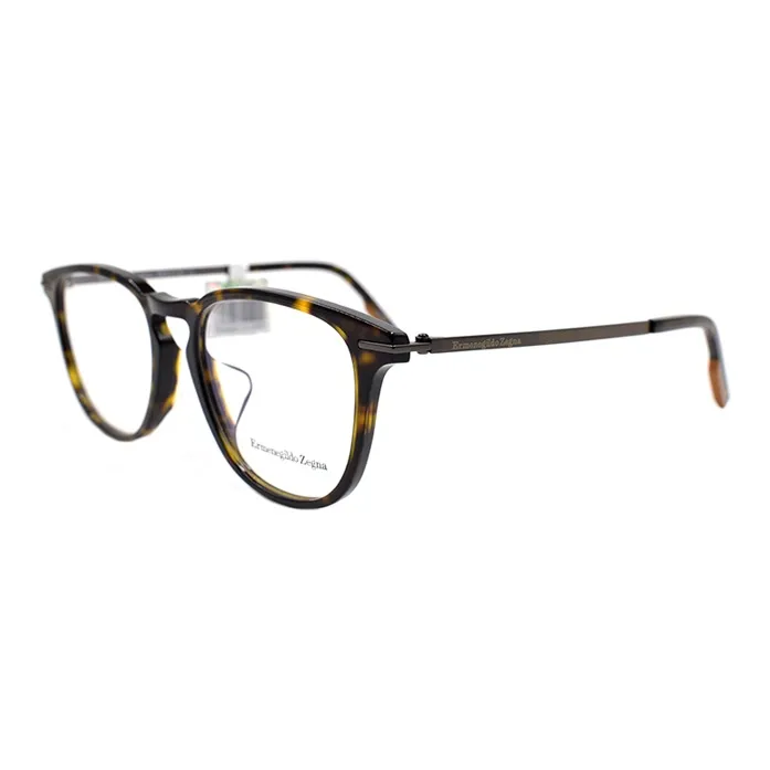 Zegna Plate Frame Oval Eyeglass Frames Men's Tortoiseshell-1