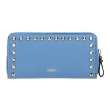 Valentino Calfskin Wallet Women's Light Blue