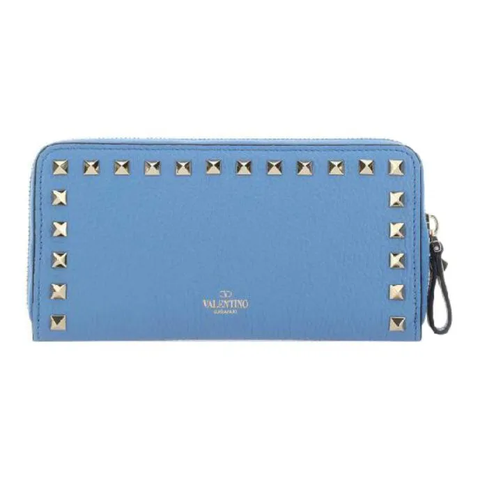 Valentino Calfskin Wallet Women's Light Blue-0