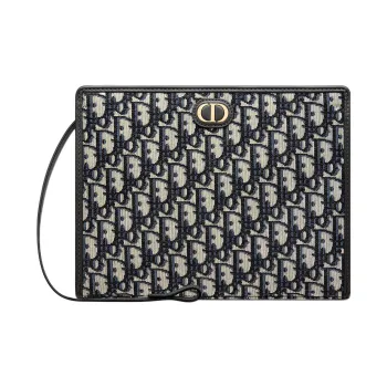DIOR Montaigne Collection 30 Canvas Toiletry Bag Clutch 30 Women's Denim Blue