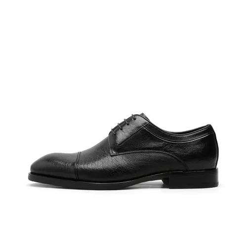 GOLDLION Dress Shoes Men Low-Top Black