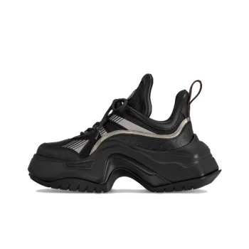 LOUIS VUITTON Slip Resistant Low Top Chunky Sneakers Women's Black