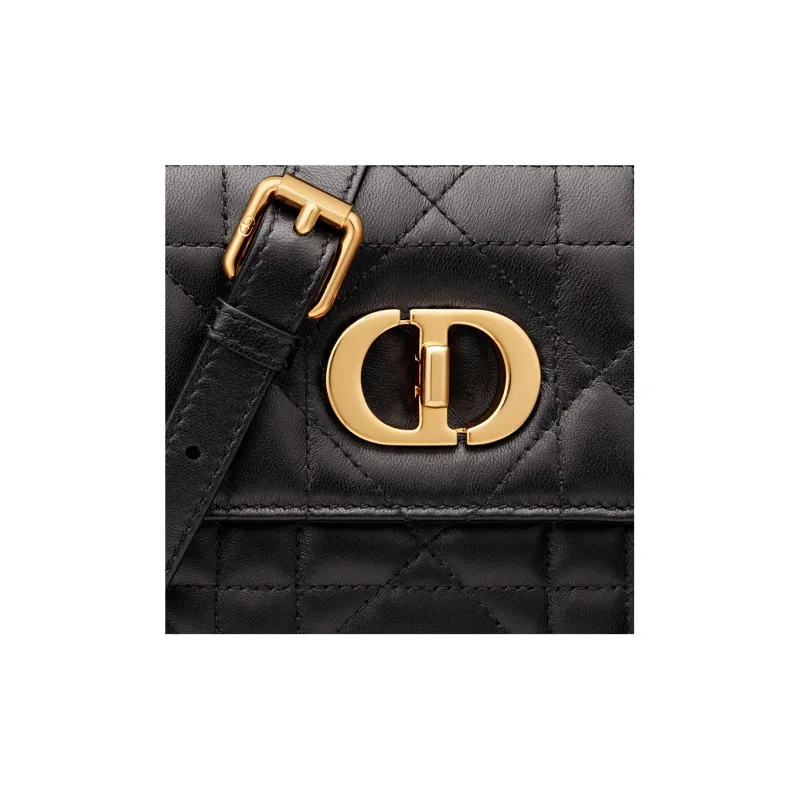 DIOR Sheepskin Crossbody Bag Shoulder Bag Women's Black-5