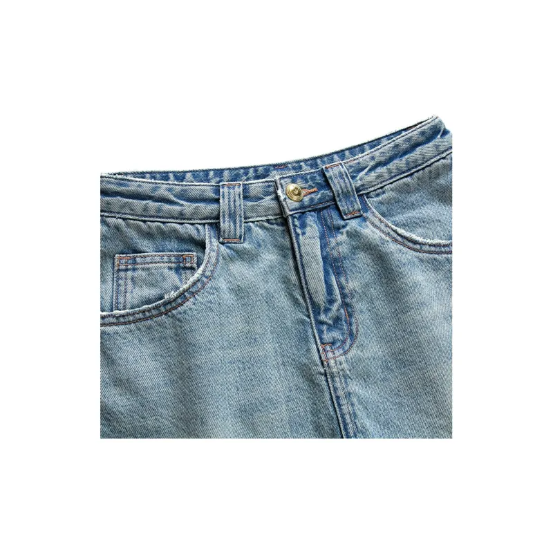 Ran and pure Denim Short Skirts Women's Light Blue-2