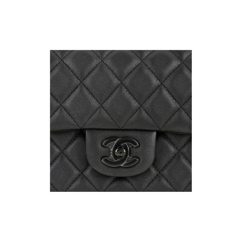 CHANEL Classic Flap CF Sheepskin Flap Bag, Shoulder Bag, Crossbody Bag Mini Women's Black-4
