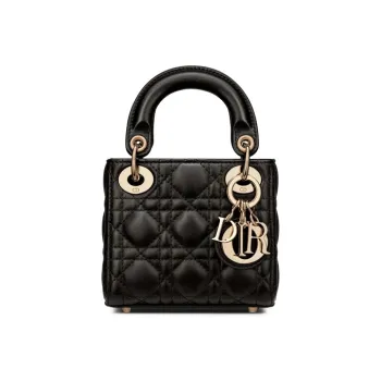 DIOR Lady Dior Sheepskin Dior Bag Shoulder Bag Crossbody Bag Handbag Extra Mini Women's Black