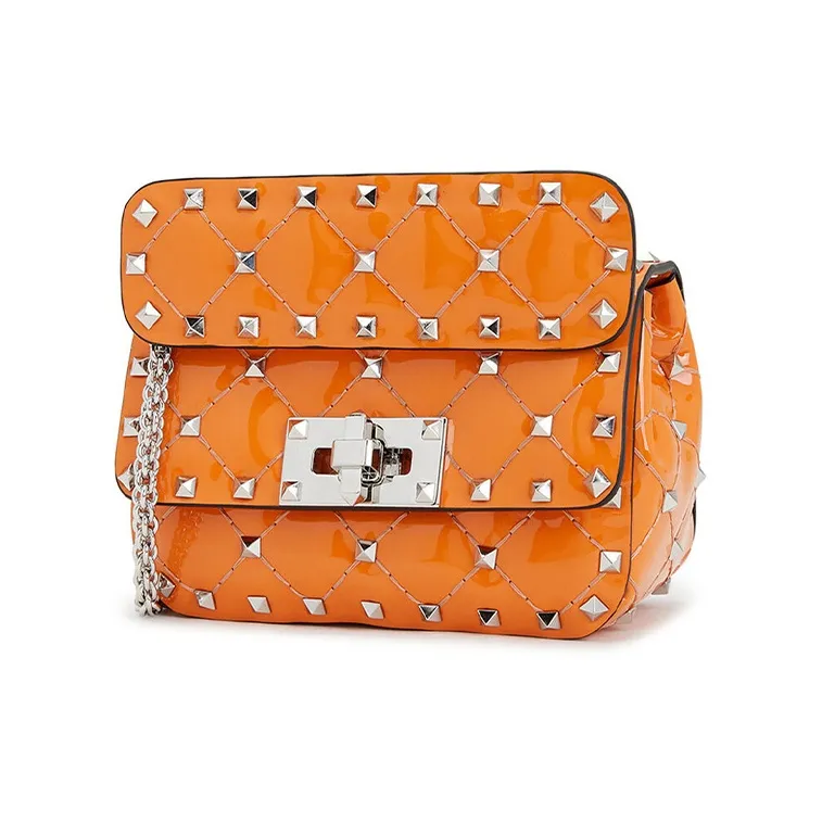 Valentino Leather Crossbody Bag Shoulder Bag Women's Orange-1