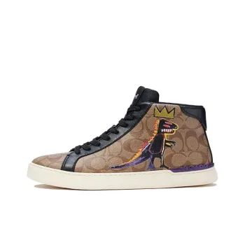 COACH Anti Slip Wear Resistant High Top Skateboard Shoes Men's Black