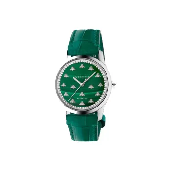 GUCCI Wrist Watch Automatic Mechanical Movement Genuine Leather Strap 38mm Green Dial Women's Watch