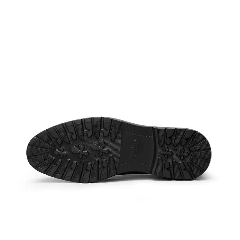 GOLDLION Dress Shoes Men Low Top Black/Coffee-9