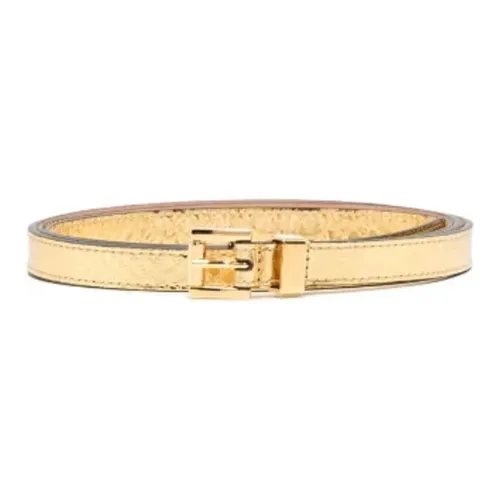 MICHAEL KORS Metallic Python Embossed Leather Trouser Belt