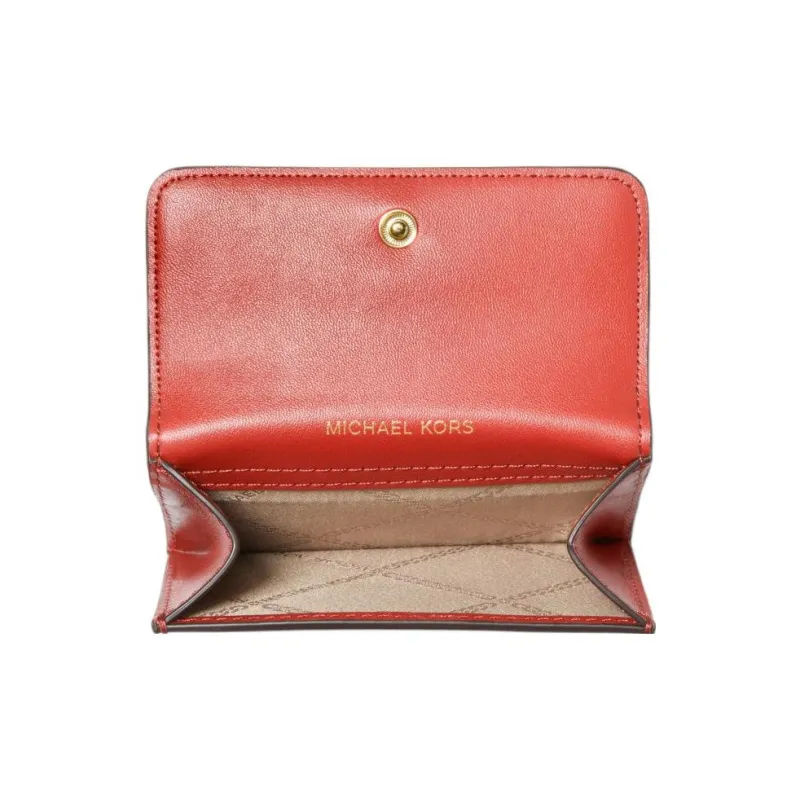 MICHAEL KORS Leather Wallet Small Size Women's Red-1