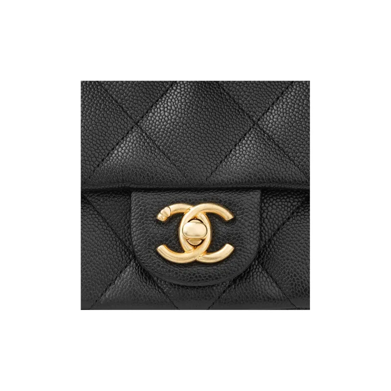 CHANEL Grained Pebbled Cowhide Flap Bag, Shoulder Bag, Crossbody Bag Medium Size Women's Black-4