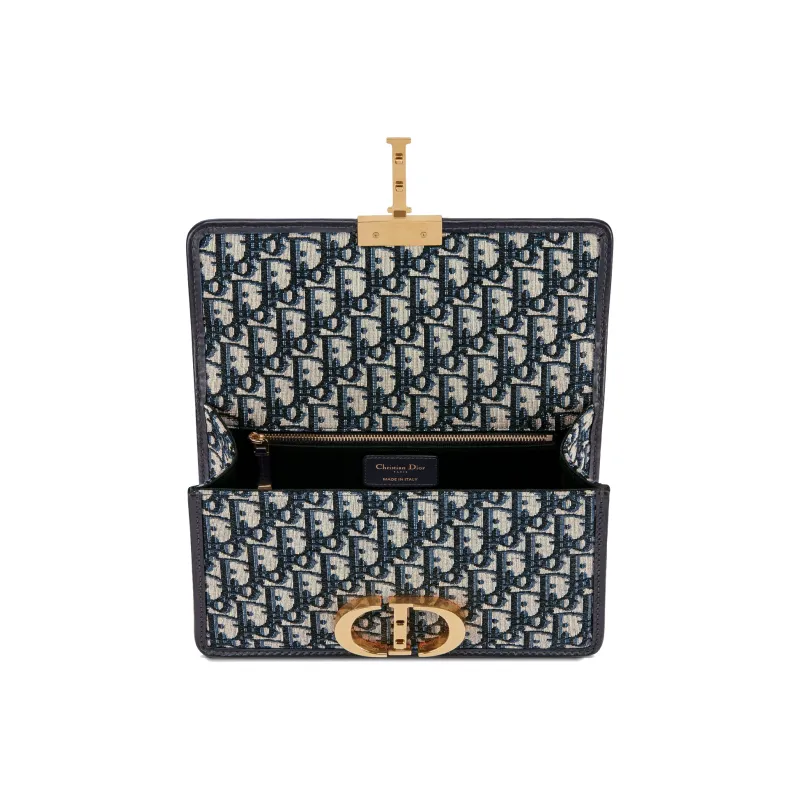 DIOR 30 Montaigne Chain Bag Blue DIOR Oblique Jacquard-4