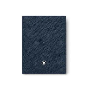 MONTBLANC Cow Leather Card Holder Regular Men's Ink Blue