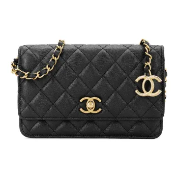 CHANEL WOC Calfskin Shoulder Bag Crossbody Bag Women's Black