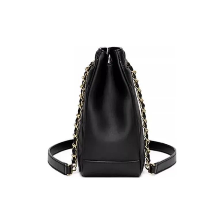 GOLDLION Cow Leather Shoulder Bag Women's Black-3