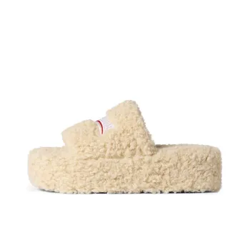 Balenciaga Platform Furry Slides 'Beige' Women's