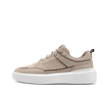WALKSOUL Skateboard Shoes Men Low Top Apricot/Dark Blue/Black