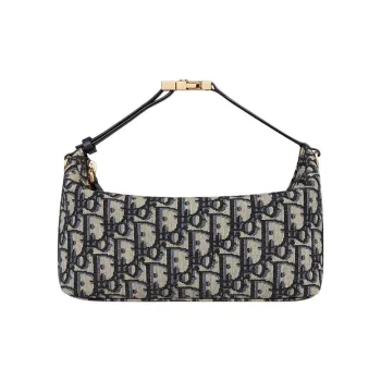 DIOR DiorTravel Embroidery Clutch Medium Size Women's Blue