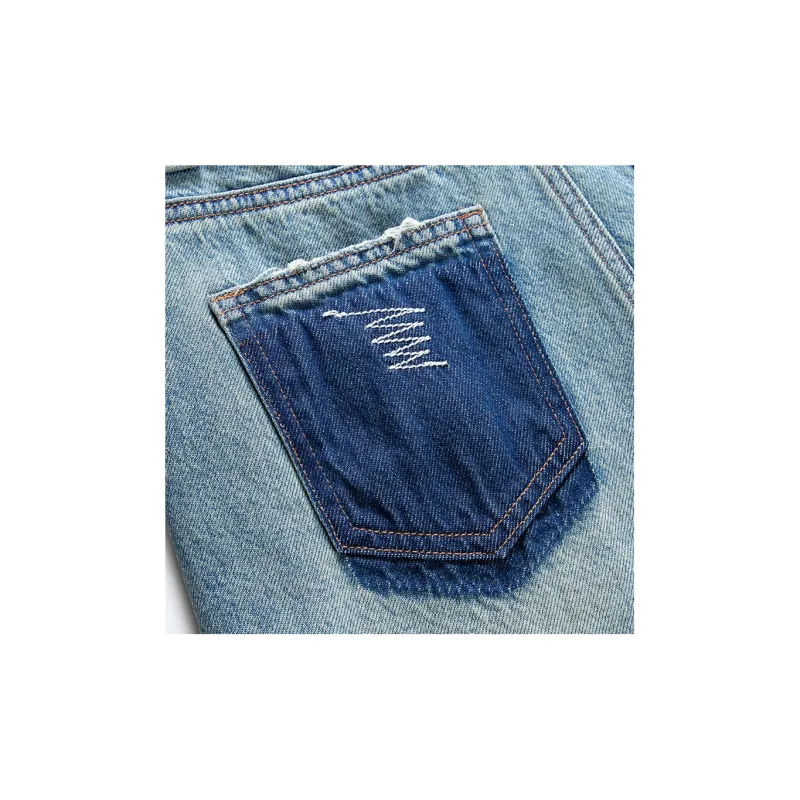Ran and pure Denim Short Skirts Women's Light Blue-4