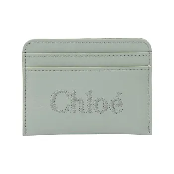 Chloe Glossy Calfskin Card Holder Card Holder Women's Gulf Green