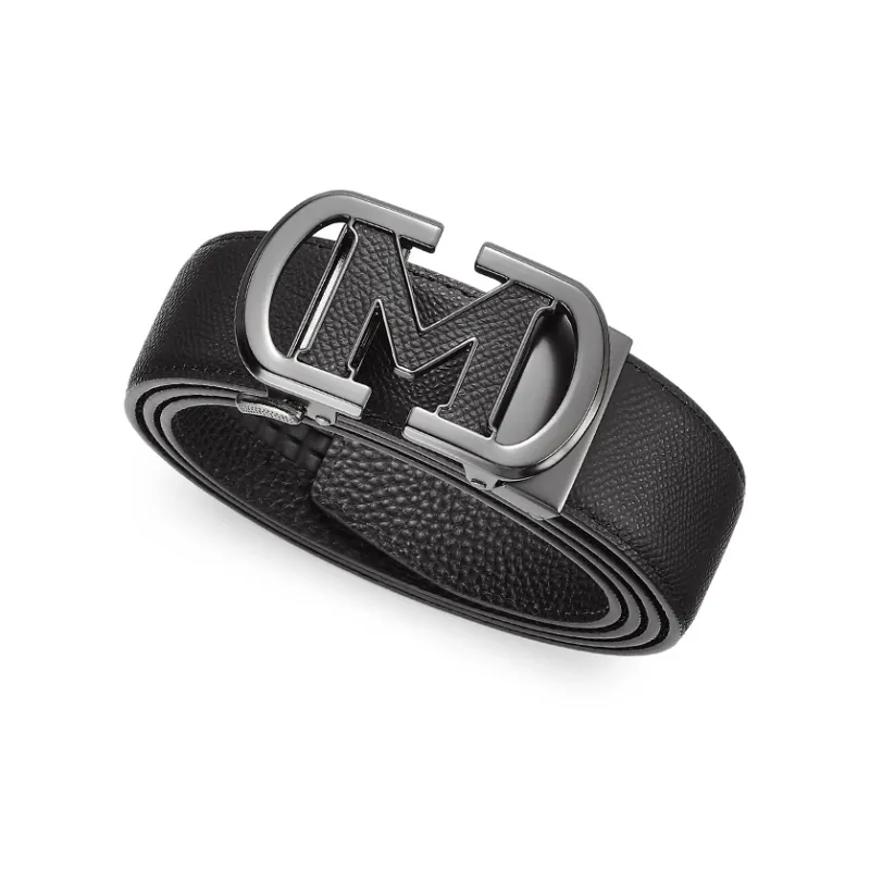 FAIRWHALE Brand Logo Automatic Buckle Cow Leather Belts Men's Width 3.5CM-3