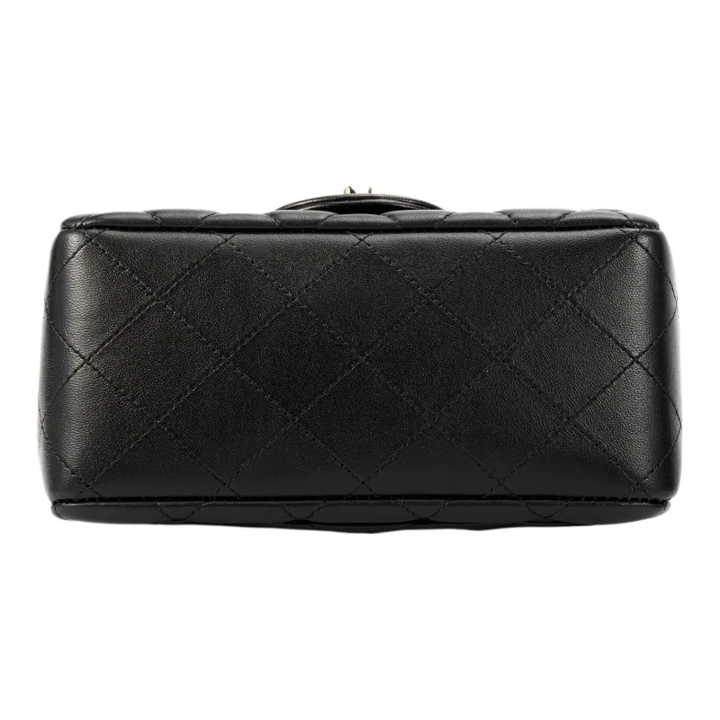 CHANEL Classic Flap CF Sheepskin Crossbody Bag, Shoulder Bag Mini Women's Black-3
