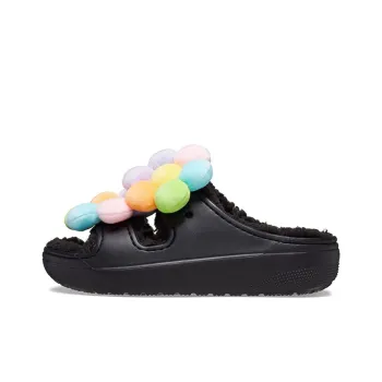 Crocs Classic Cozy Daisy Clogs 'Black Multi' Women's