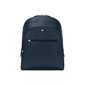 MONTBLANC Calfskin Backpack Medium Size Unisex Ink Blue