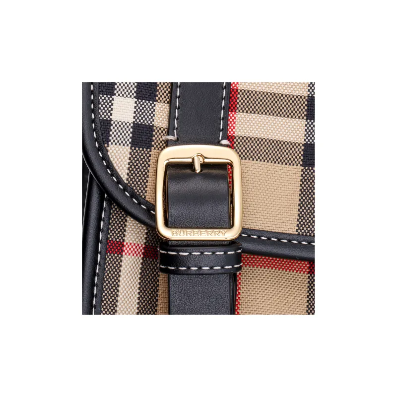 Burberry Vintage Cotton With Leather Messenger Bag Crossbody Bags Shoulder Bags Kids' Archive Beige-5