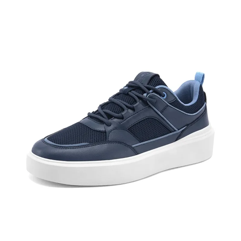WALKSOUL Skateboard Shoes Men Low Top Apricot/Dark Blue/Black-8