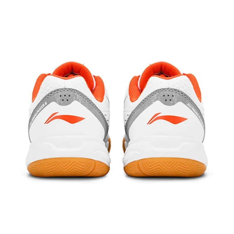 LiNing Feather Abrasion Resistant Low Top Badminton Shoes Unisex White Black-3