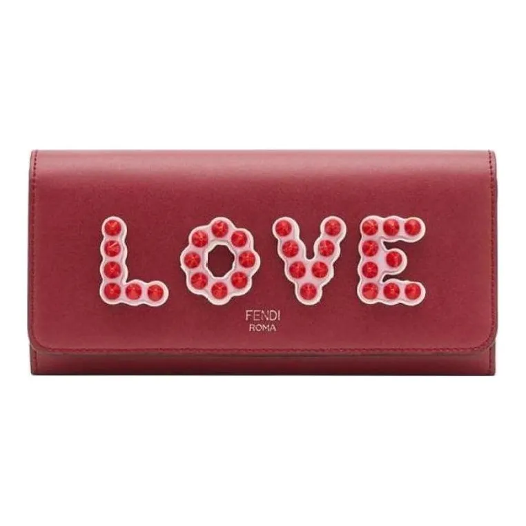 FENDI Calfskin Shoulder Bag Women's Red-0