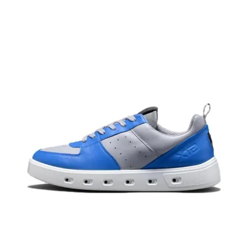 Ecco Street 720 Series Breathable Low Top Skateboard Shoes Men's Electric Blue Dove Gray