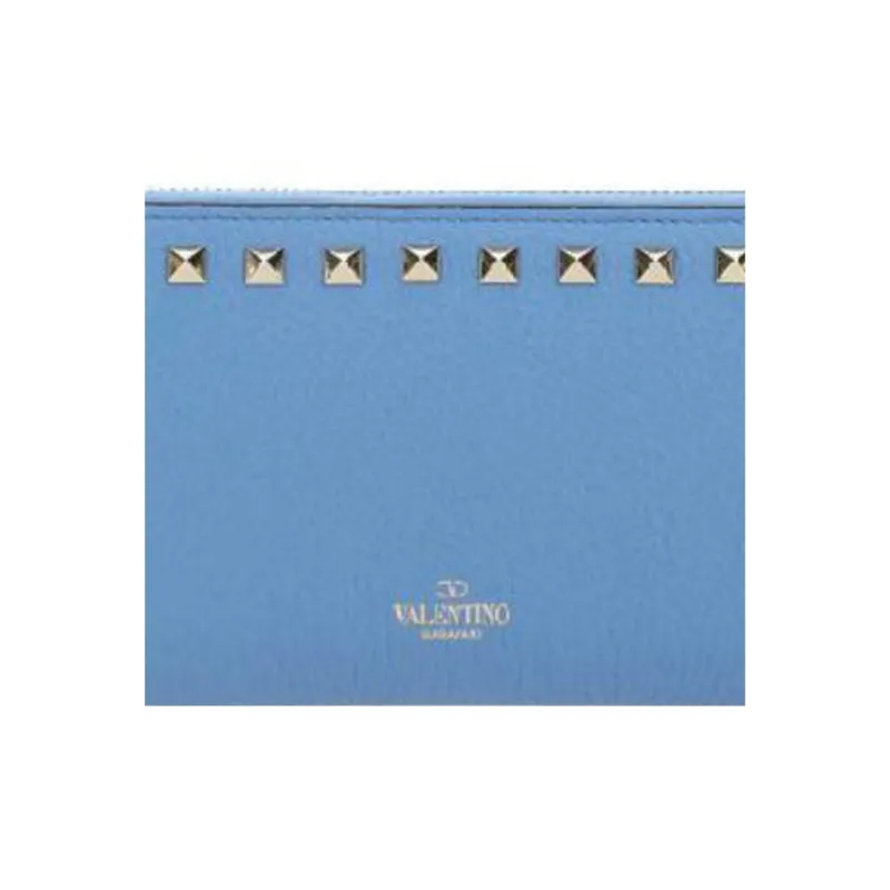 Valentino Calfskin Wallet Women's Light Blue-4