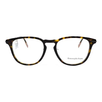 Zegna Plate Frame Oval Eyeglass Frames Men's Tortoiseshell