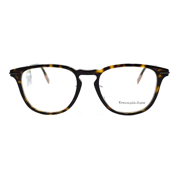 Zegna Plate Frame Oval Eyeglass Frames Men's Tortoiseshell-0
