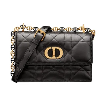 DIOR Sheepskin Crossbody Bag Shoulder Bag Women's Black