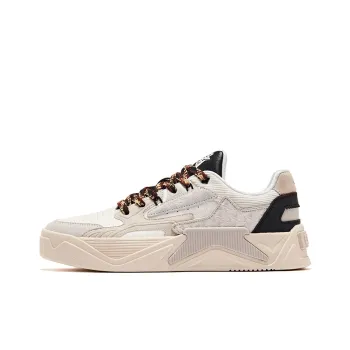 Erke Starlight Anti Slip Wear Resistant Low Top Skateboard Shoes Men's Beige Gray